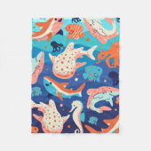 Ocean Wonders Fleece Deken (Voorkant)