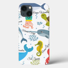 Ocean Wonders Zee Life Ocean Creatures Pattern Case-Mate iPhone Case