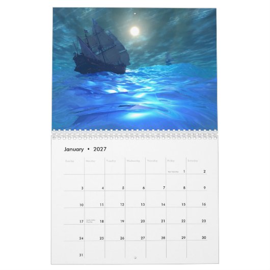 Ocean World Calendar - Ships Kalender (Jan 2027)