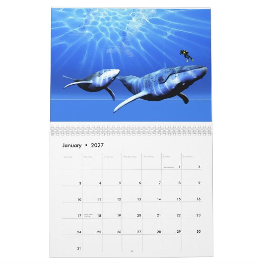 Ocean World Calendar - Walvissen Kalender (Jan 2027)