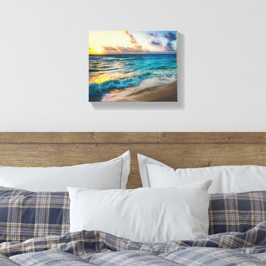 Ocean Wrapped Canvas Afdruk (Insitu (Slaapkamer))