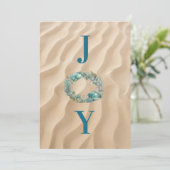 Ocean Wreath JOY kerstkaart (Staand voorkant)