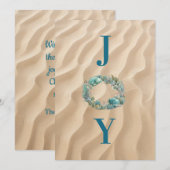 Ocean Wreath JOY kerstkaart (Voorkant / Achterkant)