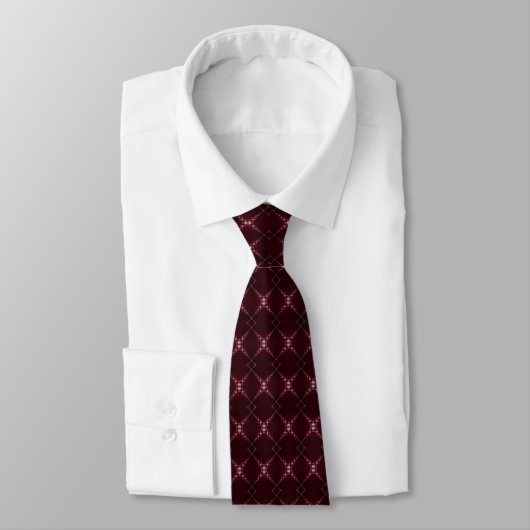 Ocean X Fractal Merlot - Necktie Stropdas (Gebonden)
