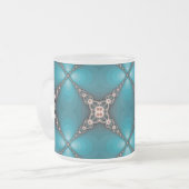 Ocean X Fractal - Turquoise - Frosted Mok (Voorkant links)