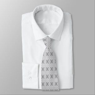 Ocean X Fractal White Black - Necktie Stropdas
