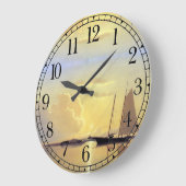 Ocean Yacht Sailboat Zee Boat Wall Clock Grote Klok (Hoek)