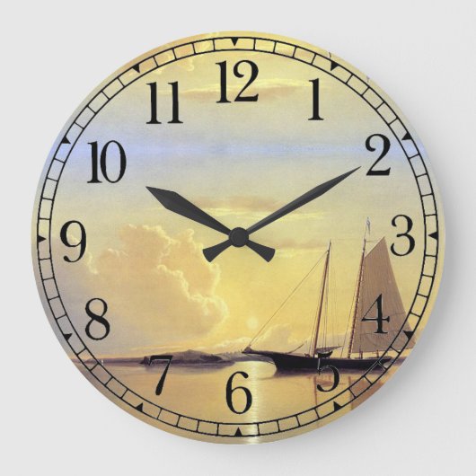 Ocean Yacht Sailboat Zee Boat Wall Clock Grote Klok (Voorkant)