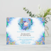 Ocean Zee Animals 1e Birthday Invitation Kaart (Staand voorkant)