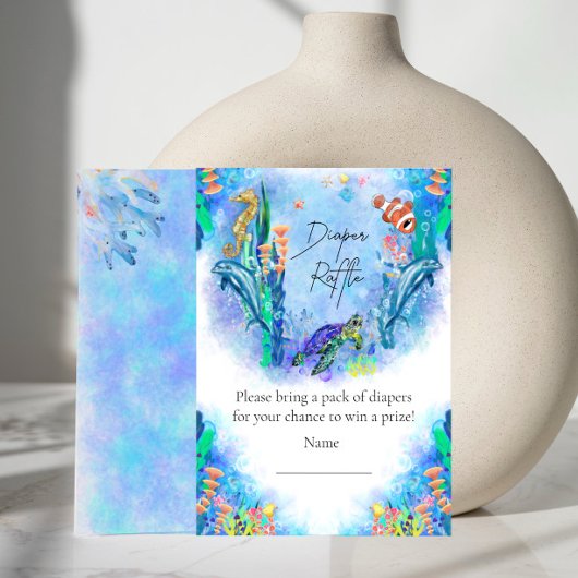 Ocean Zee Animals Baby Diaper Raffle Informatiekaartje