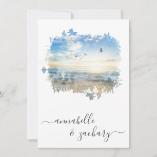 *~* Ocean Zee Artistic RSVP - Strand QR AR7 Huweli Kaart