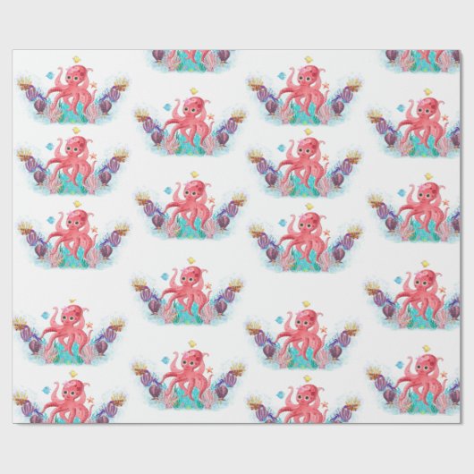 Ocean Zee baby Octopus Cadeaupapier (Vlak)