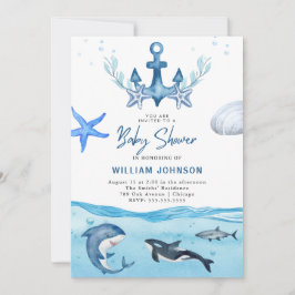 Ocean & Zee Baby shower Invitation Kaart