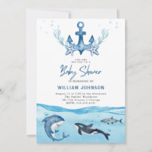 Ocean & Zee Baby shower Invitation