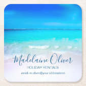 Ocean Zee Beach Blue Aqua Kustfamilie Kartonnen Onderzetters (Voorkant)