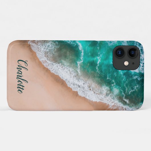 Ocean zee Beach Nautical Custom Name Case-Mate iPhone Case (Achterkant (horizontaal))