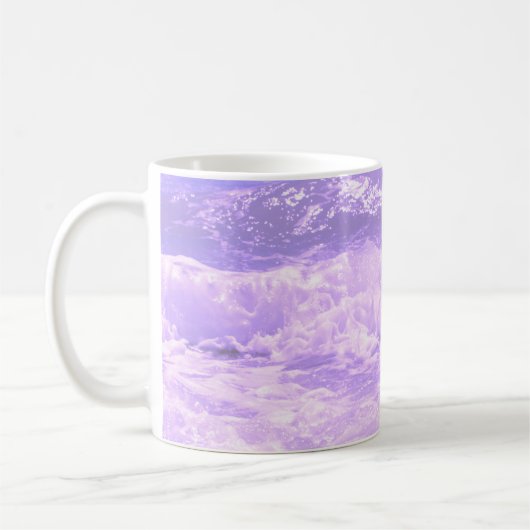 Ocean Zee Beach Paarse Waves Water Koffiemok (Links)