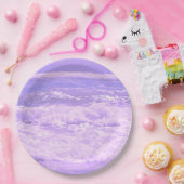 Ocean Zee Beach Paarse Waves Water Papieren Bordje (Feest)