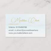 Ocean Zee Beach Travel Spa Blauw Goud Stijlvol Visitekaartje (Achterkant)