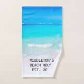 Ocean Zee Blue Beach House Familie Bad Handdoek (Handdoek)