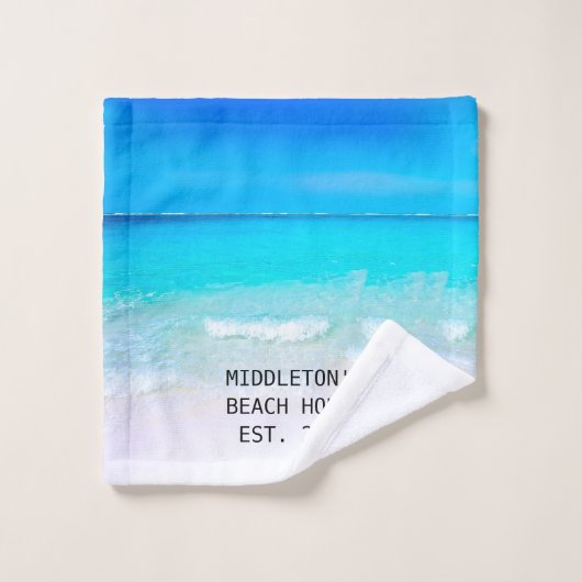 Ocean Zee Blue Beach House Familie Bad Handdoek (Wasdoekje)