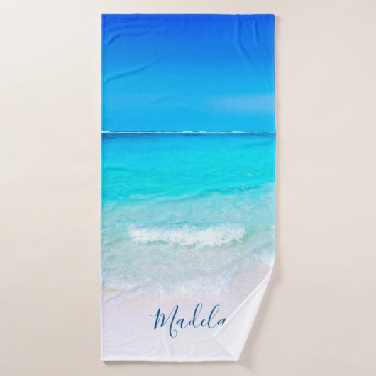 Ocean Zee Blue Beach Persoonlijk Badhanddoek (Badhanddoek)