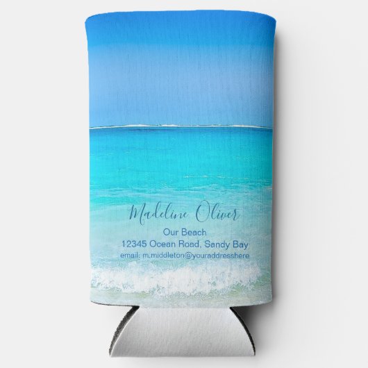 Ocean Zee Blue Business Modern Seltzer Blikjeskoeler (Voorkant)