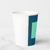 Ocean & Zee Blue Professionele kalligrafie Naam to Papieren Bekers (Rechts)