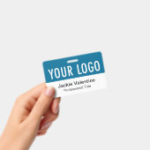 Ocean Zee Blue PVC Badge Horizontale Personeelsnaa (Handheld)