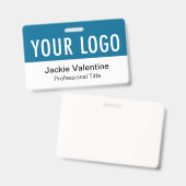 Ocean Zee Blue PVC Badge Horizontale Personeelsnaa (Voor- en achterkant)