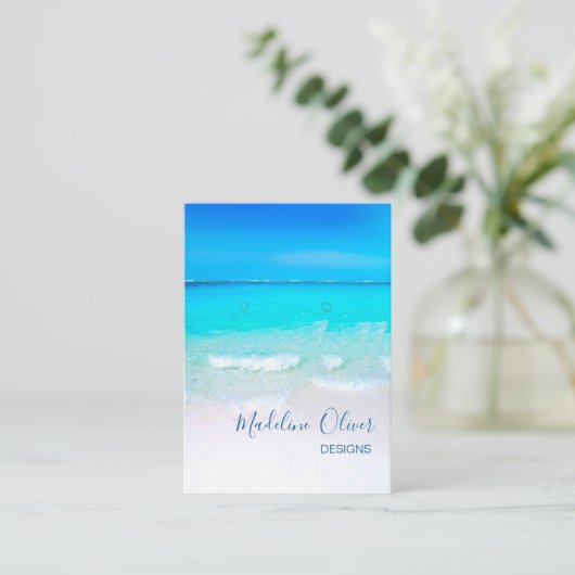 Ocean Zee Blue Scene Earring Display Visitekaartje (Staand voorkant)
