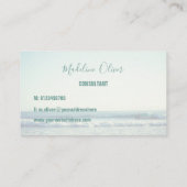 Ocean Zee Blue Waves Beach Modern White Visitekaartje (Achterkant)