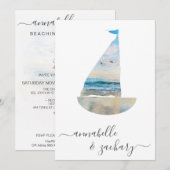 *~* Ocean Zee BOAT RSVP - Beach QR AR7 Weddenschap Kaart (Voorkant / Achterkant)