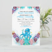 Ocean Zee Colorful Boy Octopus Baby shower Kaart (Staand voorkant)