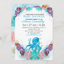Ocean Zee Colorful Boy Octopus Baby shower Kaart