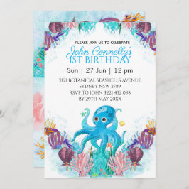 Ocean Zee Colorful Boy Octopus Birthday Kaart