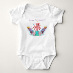 Ocean Zee Colorful Cute Baby Octopus 1st Birthday Romper