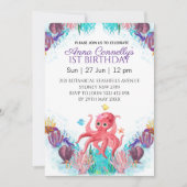 Ocean Zee Colorful Pink Octopus Birthday Kaart (Voorkant)