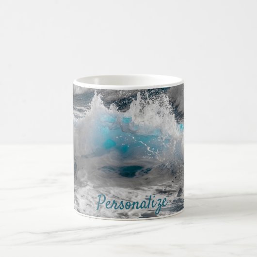 Ocean Zee Crashing Waves Crest Personaliseren Koffiemok (Center)