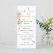 Ocean Zee Flamingo Bloemen Juwelen Roze Bruiloft M Menu (Staand voorkant)