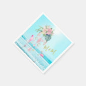 Ocean Zee Flamingo Bloemensieraden Roze  Servet (Hoek)