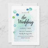 Ocean Zee Glass Ombre Turquoise Blue Wedding Kaart (Voorkant)