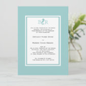 Ocean Zee horse Monogram Wedding Kaart (Staand voorkant)