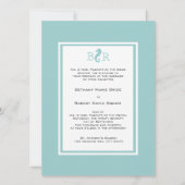 Ocean Zee horse Monogram Wedding Kaart (Voorkant)