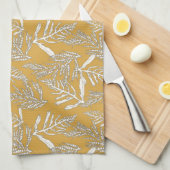 Ocean Zee Kelp op het strand in Gold Theedoek (Quarter Fold)