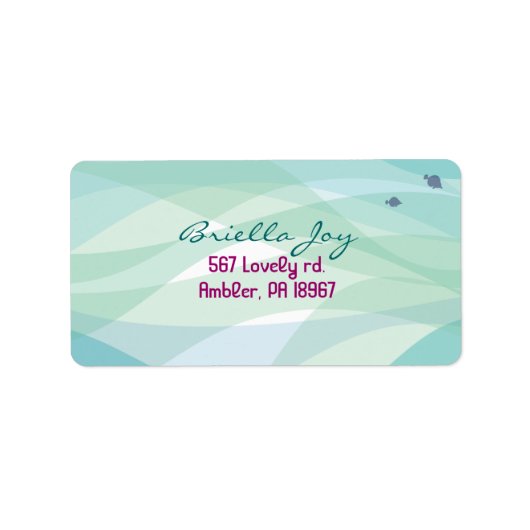 Ocean Zee Life Bat Mitzvah Invitation Etiket (Voorkant)