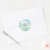 Ocean Zee Life Bat Mitzvah Invitation Ronde Sticker (Envelop)