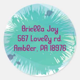 Ocean Zee Life Bat Mitzvah Rond Retouradres Ronde Sticker