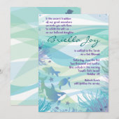 Ocean Zee Life Bat Mitzvah Uitnodiging (Voorkant / Achterkant)