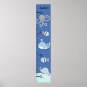 Ocean Zee Life Blue Grey Growth Chart Keep at 8x44 Poster (Voorkant)